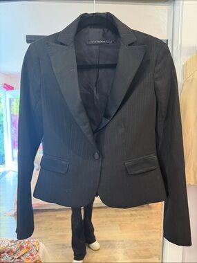Development Women's Black Single-Button Tailored Blazer vintage Y2K